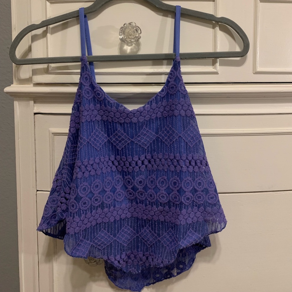 Purple lace crop top